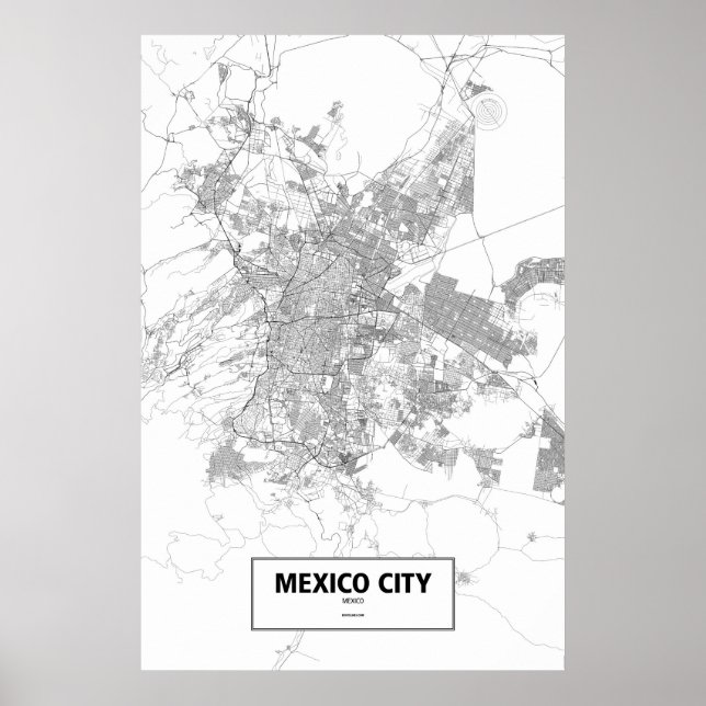 Mexico City, Mexico (black on white) Poster (Front)