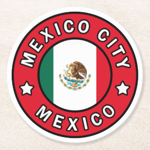 Mexico City Mexico Round Paper Coaster