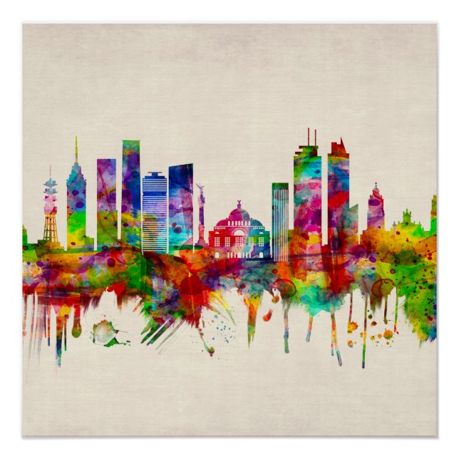 Mexico City Mexico Skyline Poster (Front)