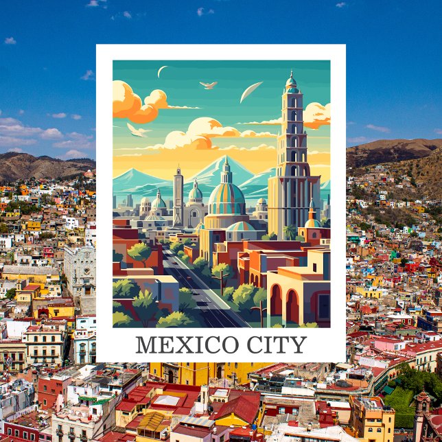 Mexico City, Mexico: Travel Vintage Postcard (Mexico City Travel Postcard)