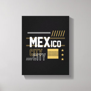Mexico City Modern Typography Graphic Design Canvas Print