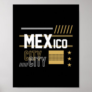 Mexico City Modern Typography Graphic Design Poster