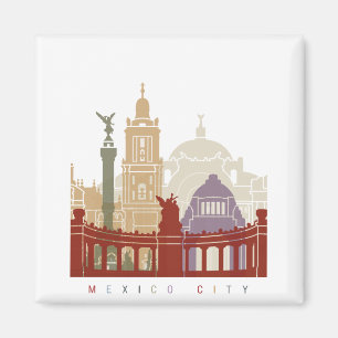 Mexico City skyline poster Magnet