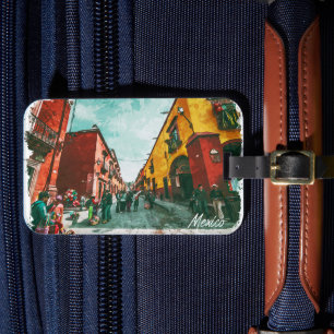 Mexico City View CDMX Retro Vintage Travel Luggage Tag