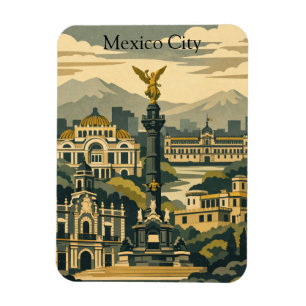 Mexico City Vintage Travel CDMX Minimalist Magnet