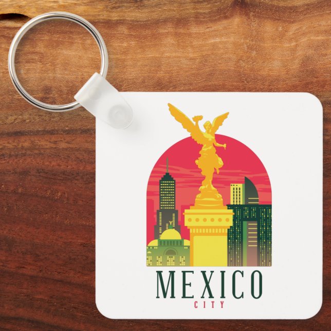 Mexico City Vintage Travel  Key Ring (Front)