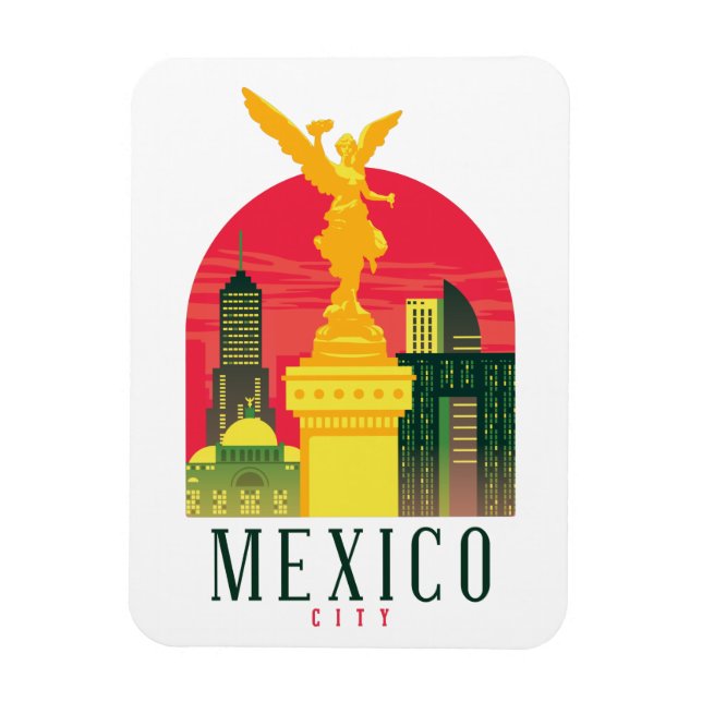 Mexico City Vintage Travel Photo Magnet (Vertical)