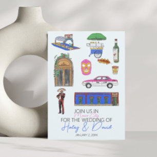 Mexico City Wedding Watercolor Save The Date