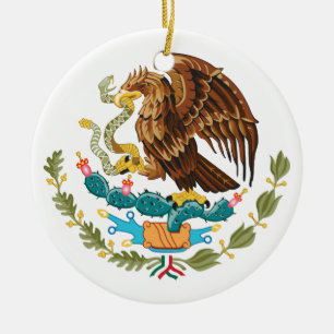 Mexico Coat of Arms Ceramic Tree Decoration
