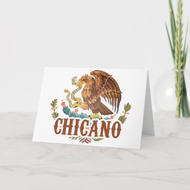 Mexico Coat of Arms Chicano Card (Front)