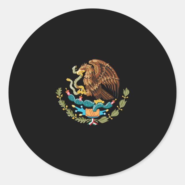 Mexico Coat of Arms Classic Round Sticker (Front)