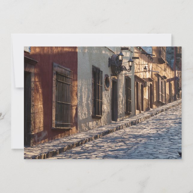 Mexico Cobblestone Street Thank You Card (Front)