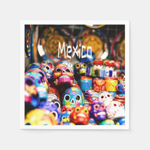 Mexico Colourful Bright skulls Napkin