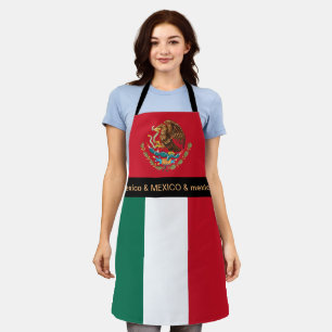 Mexico Cooking, Mexican Flag Chefs kitchen Apron