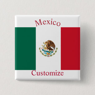 Mexico Country Flag Thunder_Cove 15 Cm Square Badge