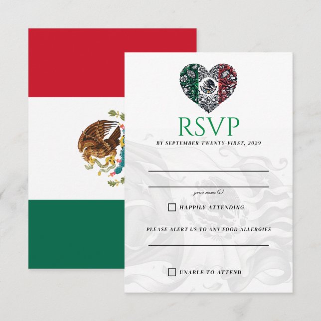 Mexico Couple RSVP Card (Front/Back)