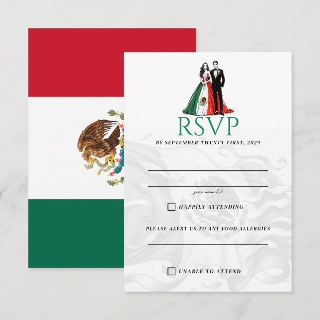 Mexico Couple RSVP Card (Front/Back)