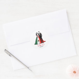 Mexico Couple Wedding Classic Round Sticker