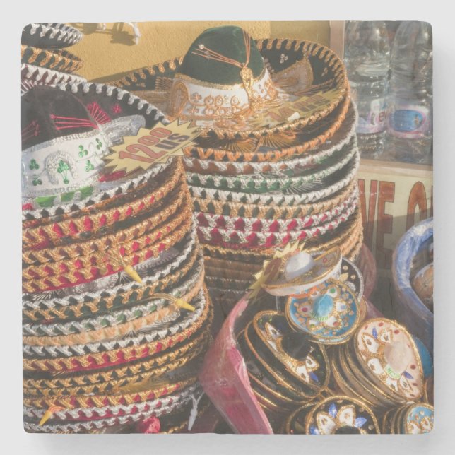 Mexico, Cozumel. Souvenirs in Isla de Cozumel Stone Coaster (Front)