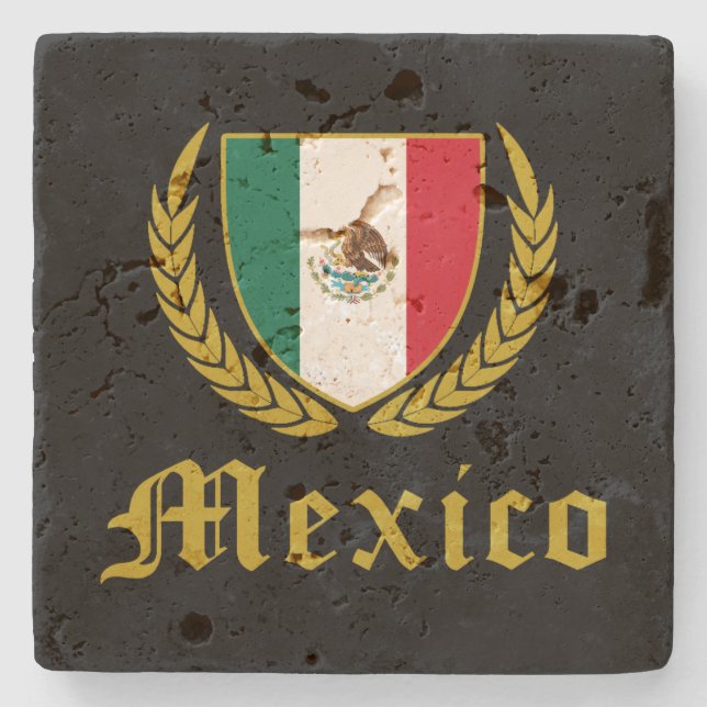 Mexico Crest Stone Coaster (Front)