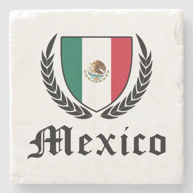 Mexico Crest Stone Coaster (Front)