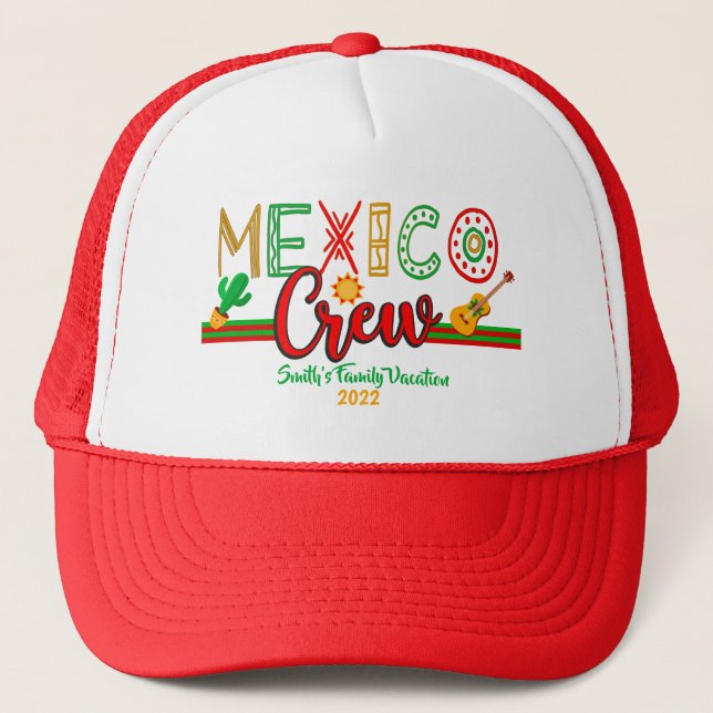 Mexico Crew Cruise Travel Trip Vacation MAtching  Trucker Hat (Front)