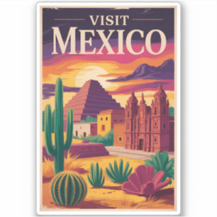 Mexico Culture Illustration Travel Art Vintage