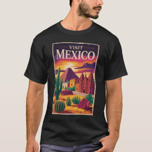 Mexico Culture Illustration Travel Art Vintage T-Shirt