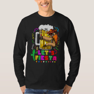Mexico Cute Sloth Holding Beer Let's Fiesta Cinco T-Shirt