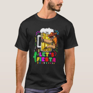 Mexico Cute Sloth Holding Beer Let's Fiesta Cinco T-Shirt