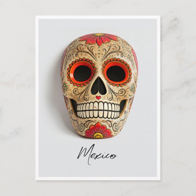 Mexico Day of the Dead mask Postcard (Front)
