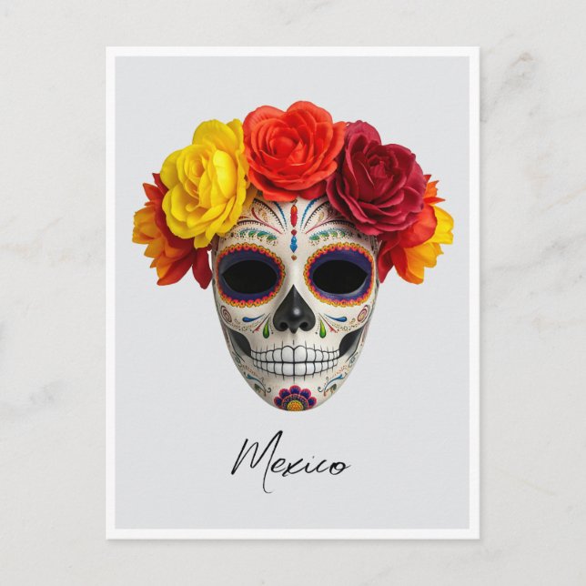 Mexico Day of the Dead mask Postcard (Front)