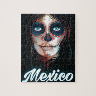 Mexico Day of the Dead Vacation poster Jigsaw Puzzle