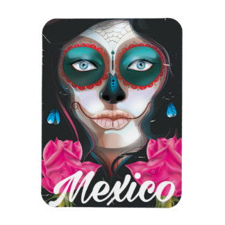 Mexico day of the dead vacation poster magnet