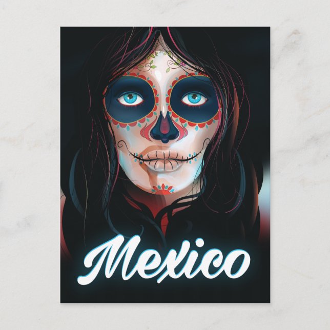 Mexico Day of the Dead Vacation poster Postcard (Front)