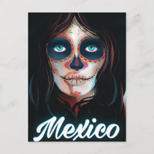Mexico Day of the Dead Vacation poster Postcard
