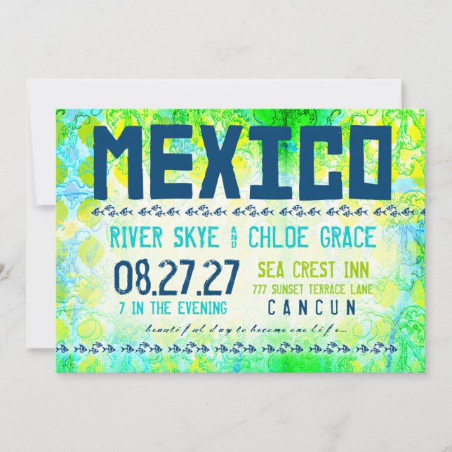 MEXICO Destination Invite Basic Paper (Front)