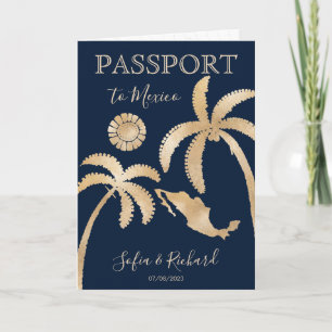 Mexico Destination Wedding Passport World QR Code Invitation
