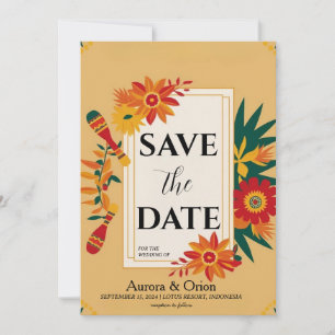 mexico destination wedding save the dates invitation