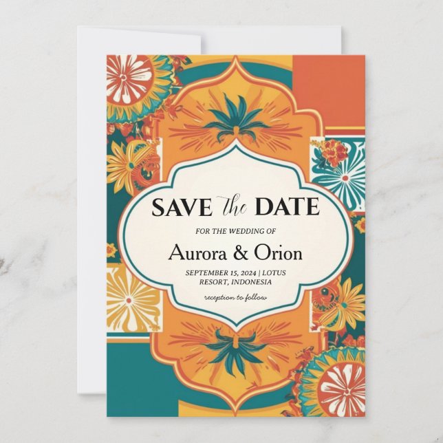 mexico destination wedding save the dates invitation (Front)