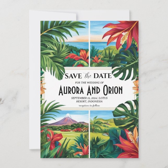 mexico destination wedding save the dates invitation (Front)