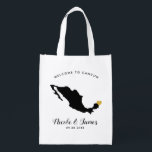 Mexico Destination Wedding Welcome Bag, Gold Heart Reusable Grocery Bag<br><div class="desc">Fill this welcome bag with favourite goodies for your guests to enjoy when they arrive in Mexico!</div>