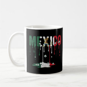 Mexico Dripping Flag Football Soccer Coffee Mug