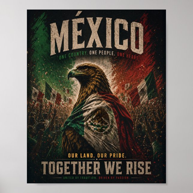 Mexico Eagle Patriotic Wall Art Poster (Front)