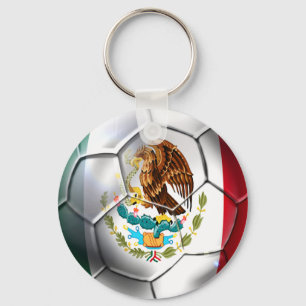 Mexico el Tri soccer ball Mexican flag gear Key Ring