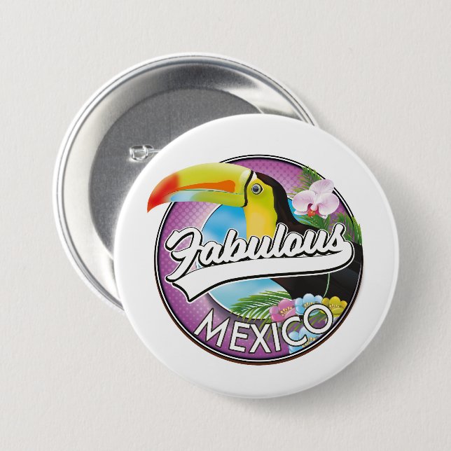 Mexico Fabulous logo 7.5 Cm Round Badge (Front & Back)