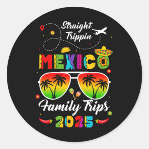 Mexico Family Vacation Cancun 2025 Straight Trippi Classic Round Sticker