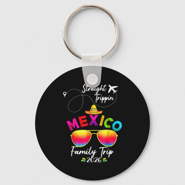 Mexico Family Vacation Cancun 2026 Straight Tripn  Key Ring (Front)