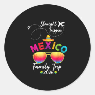 Mexico Family Vacation Cancun 2026 Straight Trippi Classic Round Sticker