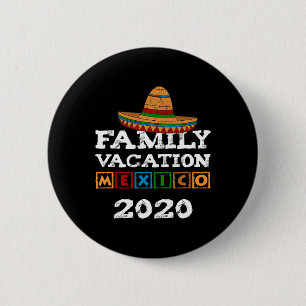 Mexico Family Vacation - Sombrero 6 Cm Round Badge